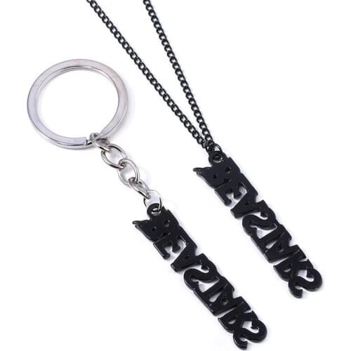 Anime Beastars Letter Key Chain Pendant Cosplay Two-sided Acrylic Keychain Car Keyrings Beastars Metal Pendant Necklace