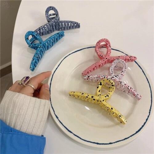 AOMU Cute Romantic Colourful Acrylic Irregular Dot Geometric Hairpin Elegant Smooth Hair Claw Clips for Women Fashion Jewelry
