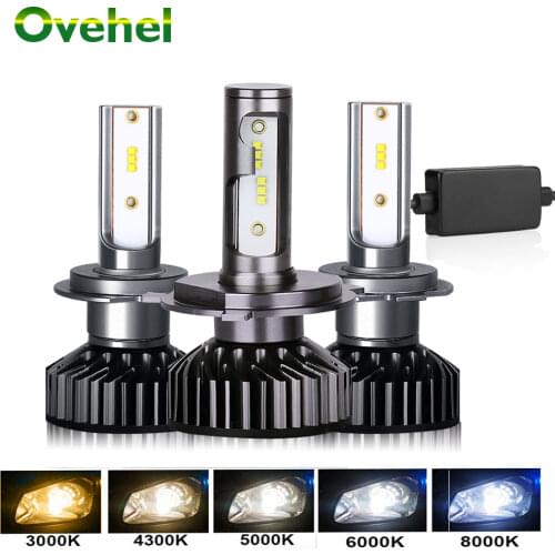 OVEHEL H4 LED H7 Car Headlight Canbus 18000LM ZES Lamp H3 H1 9005 9006 HB4 H11 LED Auto Fog Light Bulb 6000K 12V Car Light