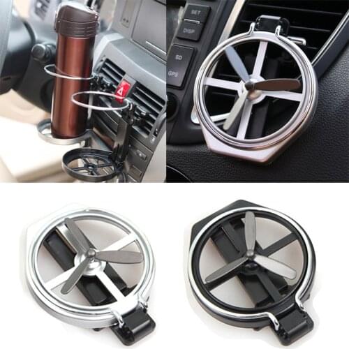 Car Air Outlet Drink Holder Car Universal Folding Water Cup Holder Auto Drink Holder With Small Fan Interior Accessories
