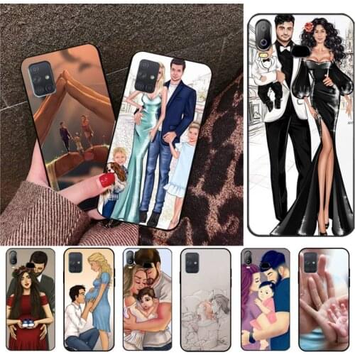 HPCHCJHM Mom Dad baby family Phone Case Hull For Samsung Galaxy A01 A11 A31 A81 A10 A20 A30 A40 A50 A70 A80 A71 A91 A51