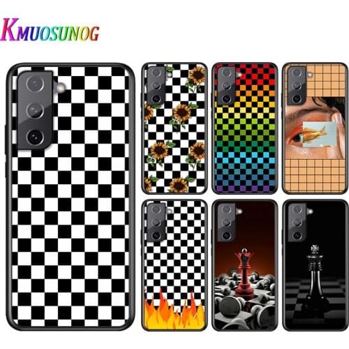 Black And White Chess For Samsung Galaxy S21 S10 S10E S19 S8 S7 S6 Note 20 10 9 8 Plus Pro Edge Ultra Soft Phone Case