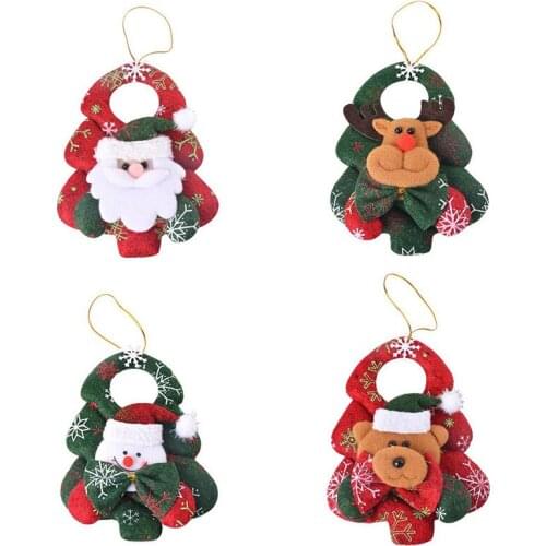 2pcs/4pcs Christmas Cartoon Santa Snowman Bear Elk Door Handle Drop Ornament Home Xmas New Year Decor Christmas Tree Pendants