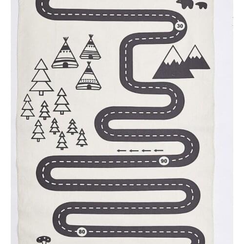Baby Car Track Crawling Mat Kids Adventure Rug Bedroom Living Room Carpet Funny Cotton Game Pad Blanket Mat