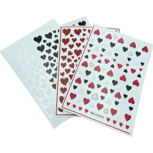 DIY Japanese Style Hot Selling New Arrival Nail Stickers Light Thin Traceless Dry Nail Decals Love Heart Tilted Peach Manicure