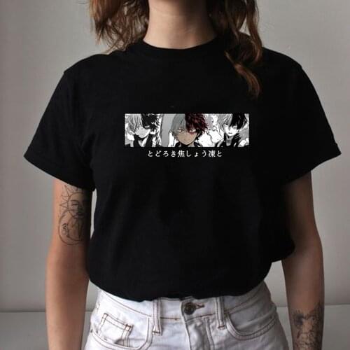 Harajuku My Hero Academia T Shirt Women Shoto Todoroki Tshirt Funny T-shirt Cute Anime Top Tee Female