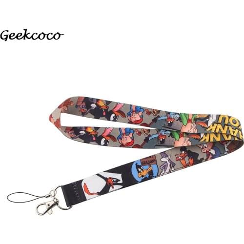 J1952 Cartoon Funny Animals Lanyard Keychain keys Badge ID Card Mobile Phone Rope Neck Straps Accessories Gifts