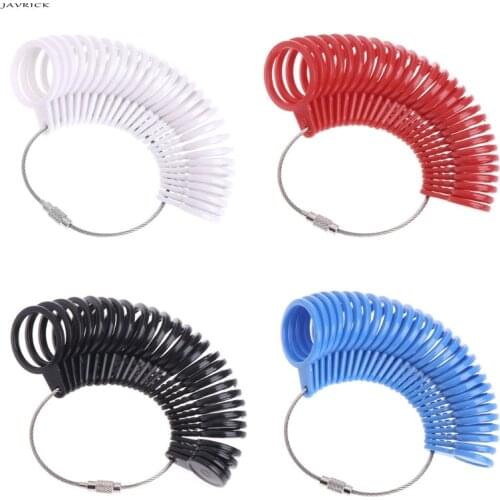 JAVRICK Finger Ring Sizer Plastic Jewelry Making Measurement Mandrel Standard Size Tools