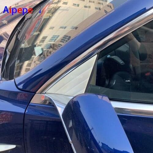 For Tesla Model 3 Carbon Fiber Front Window Cover Kits Side Door Triangle Pillar Trim Decoration Protector Accessories