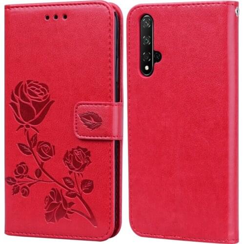 Rose Flower Leather Case For Huawei nova 5T Flip Cover Coque Funda PU Leather Wallet Cover For Huawei nova 5 T Capas