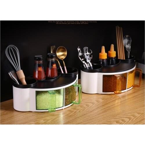 Multifunctional Seasoning Box Knife Holder Chopstick Condiment Rack Kitchen Accessories Storage Artifact