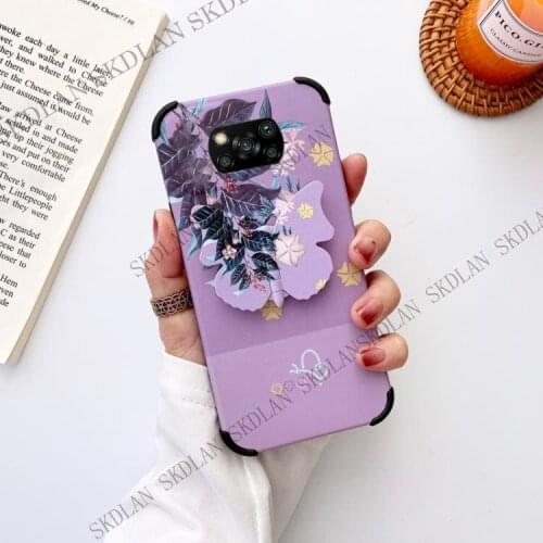 For xiaomi POCO X3 Pro POCO X3 NFC Fashion Flowers Silicon Soft Case for xiaomi pocophone x3 pro x3 butterfly Holder Back Cover