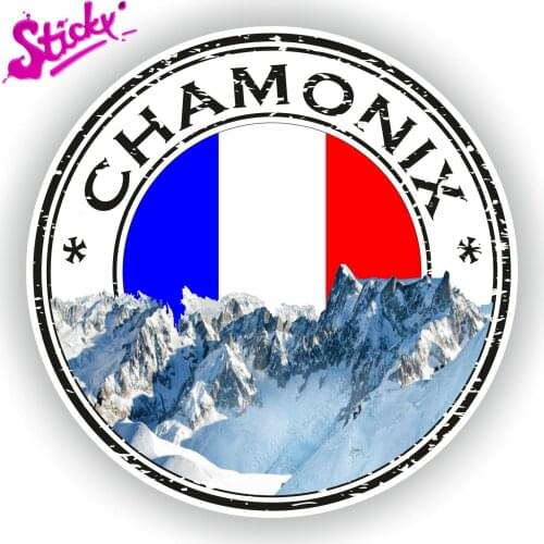 STICKY Chamonix France Stamp Seal Badge Brand Car Sticker Decal Decor Motorcycle Off-road Laptop Trunk Guitar PVC