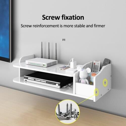 TV Screen Top Storage Shelf Rack Holder Computer Monitor Desktop Stand TV Rack Display Shelf Storage Rack Wall Mounted Media Con