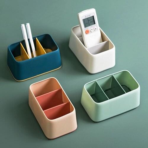 Desktop Remote Control Storage Box Multi Grids Storage Container Sundries Organizer for Home
