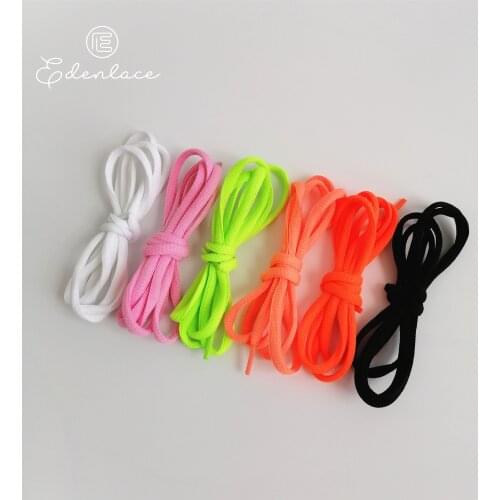 Oval Shoelaces Plain Ropelace Polyster Shoelaces Salmon Hoodies Volt Shoe Laces Solid Shoestrings Fluorescent Orange Bootlace