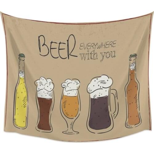 Beer Collection Wall Tapestry Home Wall Decor Tapestry Cover Beach Towel Picnic Mat Yoga Mat