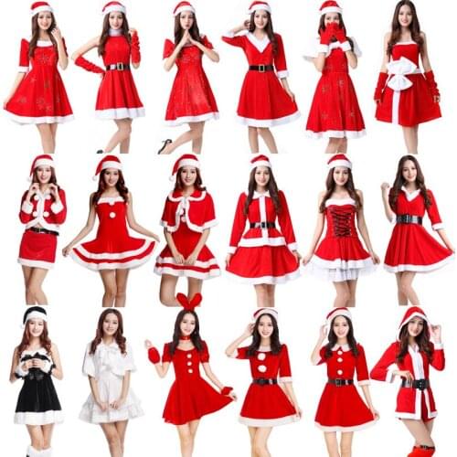 Christmas Hooded Dress With Belt Sexy Womens Christmas Costume Santa Costume Short Sleeve Plush Warm Hooded Fancy Pleated Dress