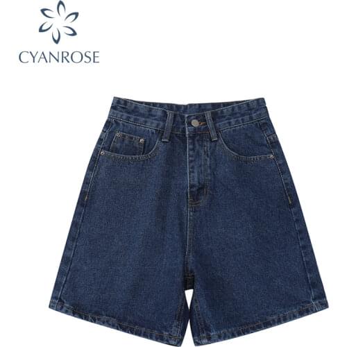 2021 Summer New Fashion Denim Shorts Women High Waist Button Wide leg Pants Streetwear Causal Vintage Female Short Jeans Mujer