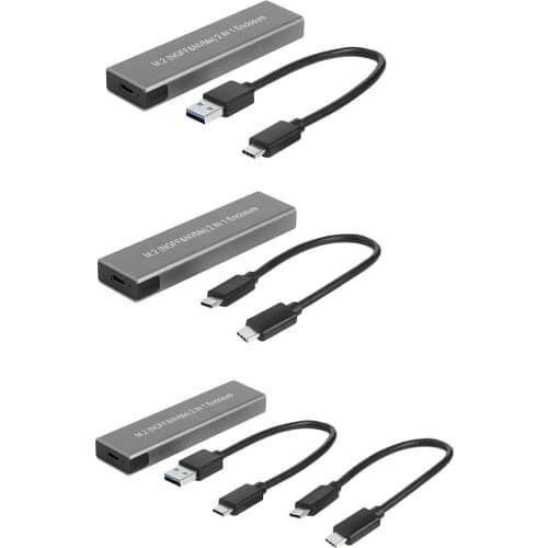 USB Type C M.2 SSD External Enclosure Box NVME PCIE NGFF SATA M/B Key Hard Drive Disk Mobile Case