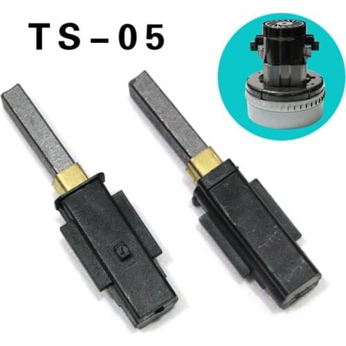 TS-05 feeder suction machine imported motor carbon brush, 6.3x11x32mm, with copper brush tube and plastic sleeve