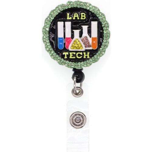 10pcs/lot Mmedical Style LAB TEACH Chemical Experiment Badge Holder Retractable Badge Reel Key Card Tag