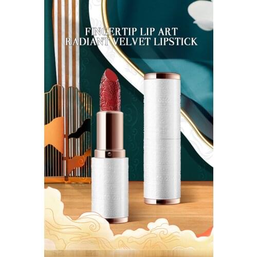 Xizi Guochao Style Carved Ceramic Lipstick 8 Colors Lipstick Matte Nourish Moisturizing Professional Lip Makeup Lasting Makeup