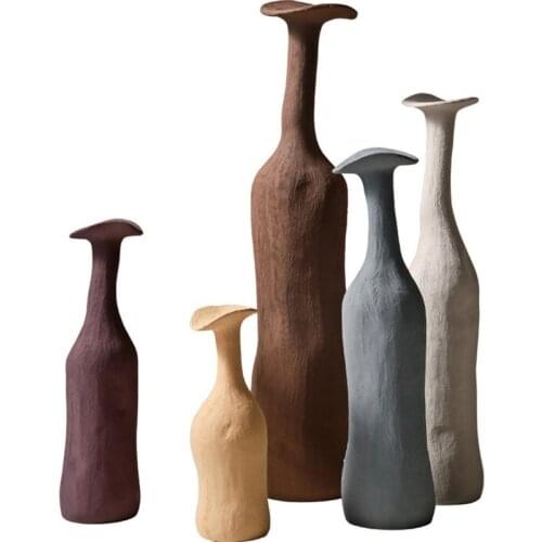 1pcs Modern Creative Ceramic Vase Minimalist Morandi Colored Vases LIving Room Home Decor Nordic Style Sculpture Art Ornaments