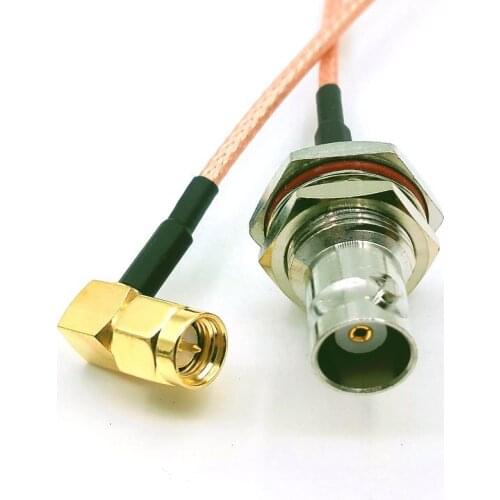 10pcs SMA Male Right Angle to BNC Female connector Bulkhead RG316 Cable Pigtai