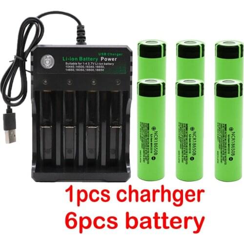 100% New Original NCR18650B 3.7 v 3400 mah 18650 Lithium Rechargeable Battery For Panasonic Flashlight batteries and USB charger
