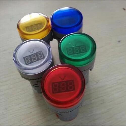 22MM digital AC Voltmeter 60-700V red green yellow blue voltage meter AD16 Digital display Indicator lamp