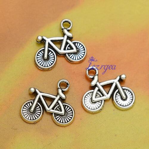50pcs/lot--15x13mm, Antique silver plated bicycle Charms,DIY supplies, Jewelry accessories