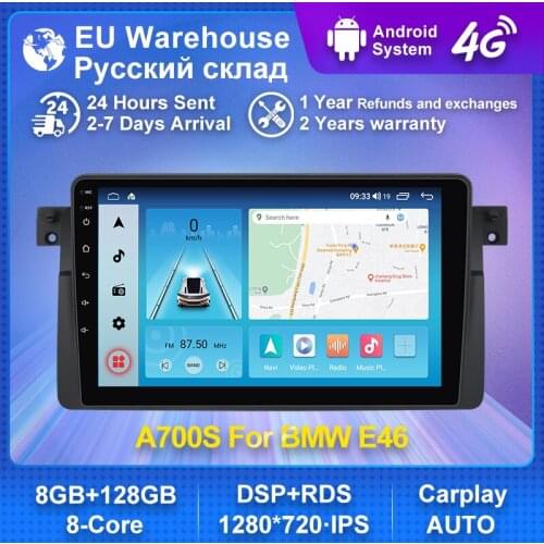 5GHz Wifi For BMW 3 Series E46 M3 318/320/325/330/335 1998-2005 GPS Car Radio Stereo 9" Touch Screen Audio Video 4G LTE 8-core