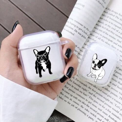 Bulldog Dog Earphone Case For Apple AirPods 1 2 Gen Clear Soft Protective Headphone Cover Accessories