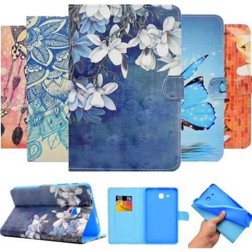 For Samsung Galaxy Tab A 2016 7.0 T280 T285 Pattern Tablet Stand Tab A6 7 Case Leather Flip Wallet Shell cover case Card holder