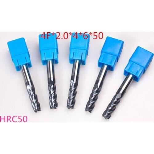Cnc cutter tool TAPC tungsten alloy milling cutter HRC50 4F*2.0*4*6*50
