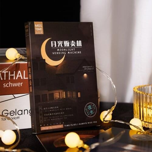 Dimi 30 Pcs Luminous/Tie Rope Fine Postcard Set Moonlight Theme Greeting Card School Creative Writing Greeting Gift Postcard