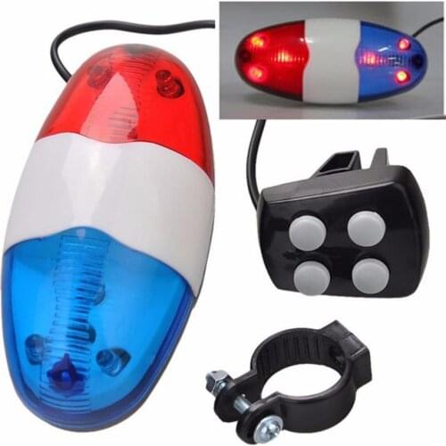 6 LED Bicycle Electronic Loudspeaker Portable Bike Police Front Light Warning Siren Cycling Electric Horn Bell Turn Signal