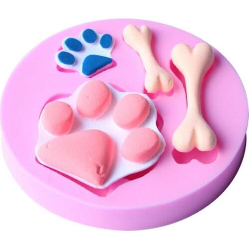 Fondant Cake Decorating Tools Baking Pastry Tools New Diy Dog Paw Bones Fondant Cake Mold Nontoxic Liquid Food-grade Decoration