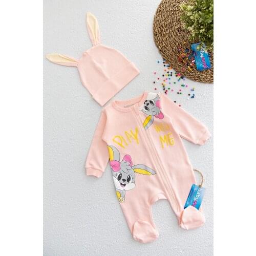 Cute Rabbit Eared Overalls Suit