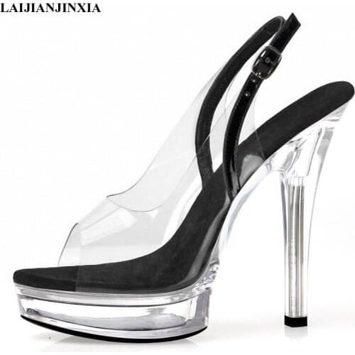 LAIJIANJINXIA New Crystal Models Stage Dress Cross dressing Sexy Womens Sandals Stiletto Work Shoes Pole Dancing Shoes