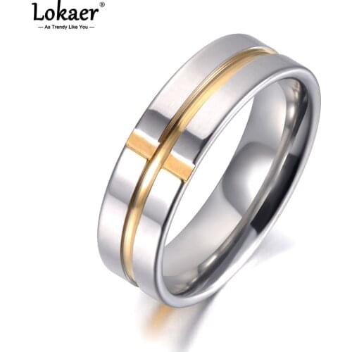 Lokaer Fashion Neo-Gothic Stainless Steel Cross Rings For Women Men Frosted Brushed Bohemia Party Ring Jewelry Anneau R19042