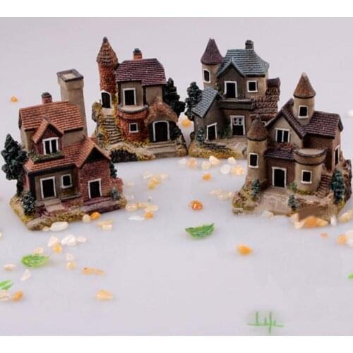 Miniature House Fairy Garden Micro Landscape Home Decoration Resin Craft Decor Moss Micro Landscape Ornaments