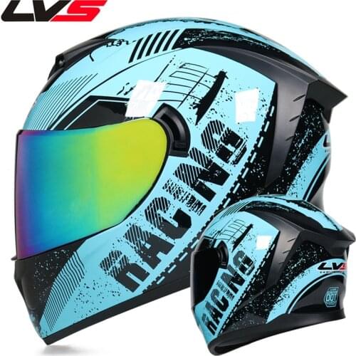 LVS Racing Motorcycle Helmets Double Lens Motocross Full Face Cascos Para Moto ABS Motorbike Casco Moto Summer Riding Man Women
