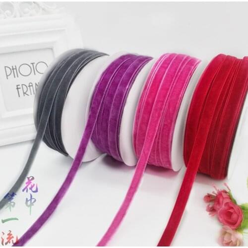 10mm Pure Color Velvet Ribbon Wedding Party Decor Handmade Ribbon Gift Wrapping Hair Bowknot DIY Christmas Ribbon (50 Yards/lot)