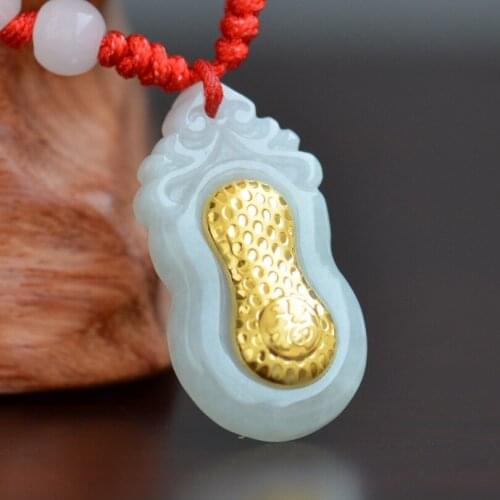 Peanut Hetian Jade Necklace For Men Women Pendant Jade Good Quality Best Gift For lovers Couple