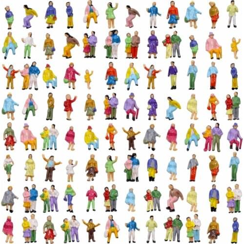 P200W 100pcs Model Trains Z scale 1:200 Painted People Figures Scenery Miniature Decoration