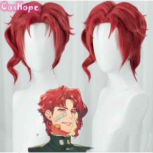 Noriaki Kakyoin Wig Jojo Bizarre Adventure Cosplay Men 30cm Red Wig Cosplay Anime Cosplay Wig Heat Resistant Synthetic Wigs