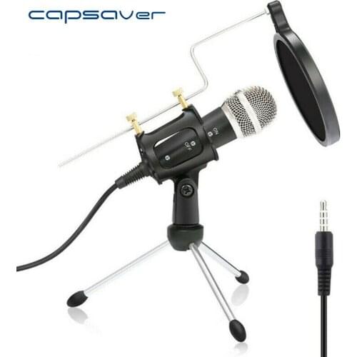Capsaver USB Microphone Professional Recording Condenser Mic Kit with Tripod Stand For PC Laptop Studio Youtube Broadcasting