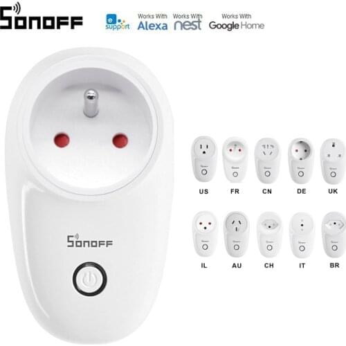 Sonoff S26 WiFi Smart Socket Plug Timer Switch Remote Control Smart Home Compatible with Alexa Amazon Google Home Assistant